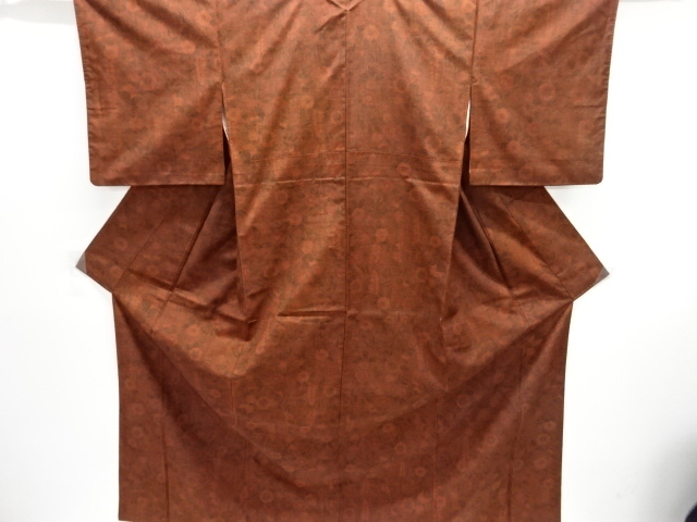 花模様手織り紬着物